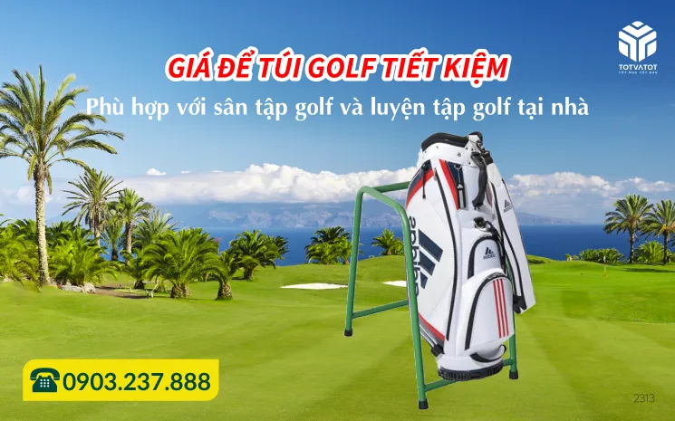 Giá để túi golf tiết kiệm